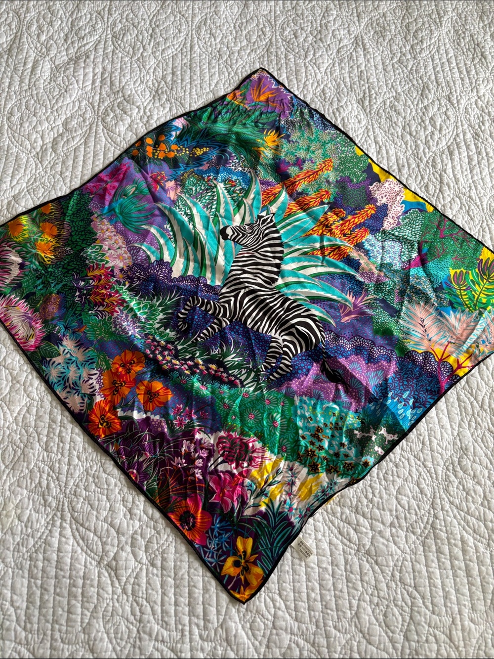 Vibrant Zebra Jungle Silk Scarf - Multicolor Unbranded - Picture 2 of 10